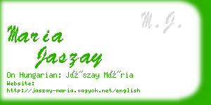 maria jaszay business card